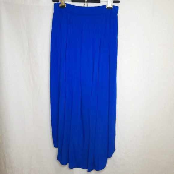 Aritzia Talula Women's Small Cobalt Blue Royal Hi-Low Lined Pleated Skirt - Picture 3 of 7